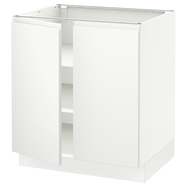 SEKTION Base cabinet with shelves/2 doors, white/Voxtorp matt white, 30x24x30 "