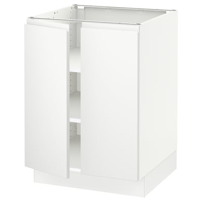 SEKTION Base cabinet with shelves/2 doors, white/Voxtorp matt white, 24x24x30 "