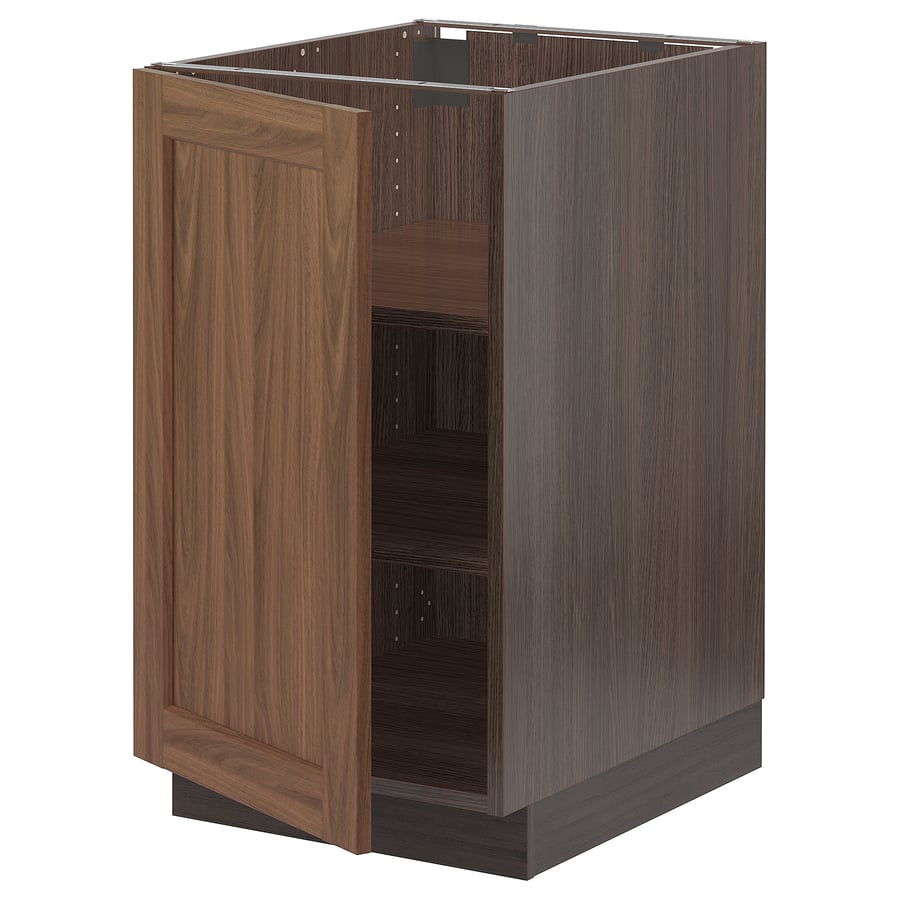 SEKTION Base with shelves , brown Enköping/brown walnut effect