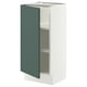 SEKTION Base cabinet with shelves, white/Aspudden dark gray-green, 15x15x30 "