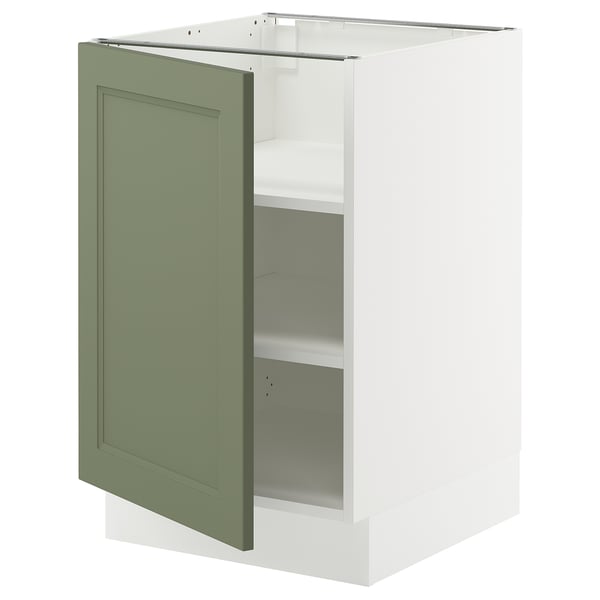 SEKTION Base cabinet with shelves, white/Axstad gray-green, 21x24x30 "