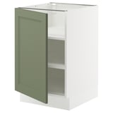 SEKTION Base cabinet with shelves, white/Axstad gray-green, 21x24x30 "