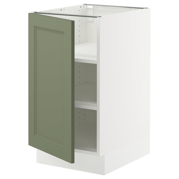 SEKTION Base cabinet with shelves, white/Axstad gray-green, 18x24x30 "