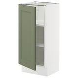SEKTION Base cabinet with shelves, white/Axstad gray-green, 15x15x30 "