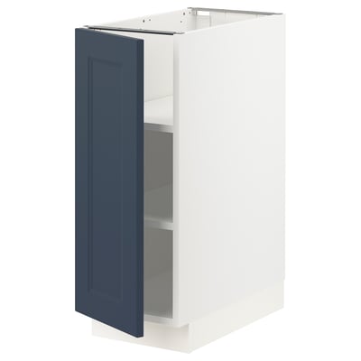 SEKTION Base cabinet with shelves, white Axstad/matte blue, 12x24x30 "