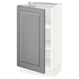 SEKTION Base cabinet with shelves, white/Bodbyn gray, 18x15x30 "