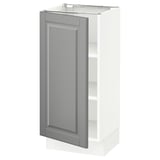 SEKTION Base cabinet with shelves, white/Bodbyn gray, 15x15x30 "