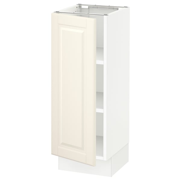 SEKTION Base cabinet with shelves, white/Bodbyn off-white, 12x15x30 "