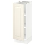 SEKTION Base cabinet with shelves, white/Bodbyn off-white, 12x15x30 "