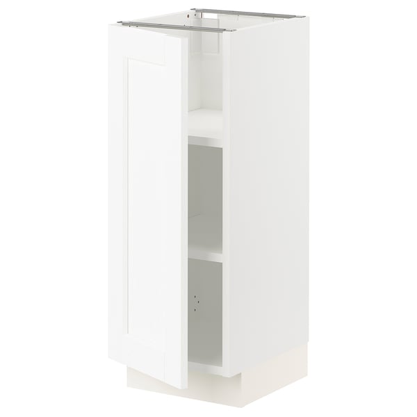 SEKTION Base cabinet with shelves, white Enköping/white wood effect, 12x15x30 "