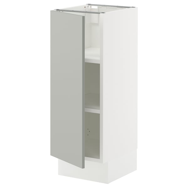 SEKTION Base cabinet with shelves, white/Havstorp light gray, 12x15x30 "