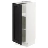 SEKTION Base cabinet with shelves, white/Lerhyttan black stained, 12x15x30 "