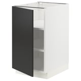 SEKTION Base cabinet with shelves, white/Nickebo matt anthracite, 18x24x30 "