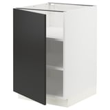 SEKTION Base cabinet with shelves, white/Nickebo matt anthracite, 21x24x30 "