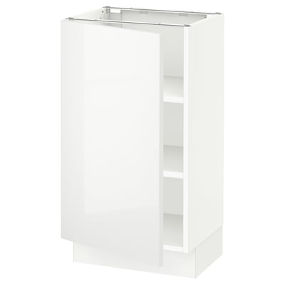 SEKTION Base cabinet with shelves, white/Ringhult white, 18x15x30 "