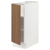 SEKTION Base cabinet with shelves, white/Tistorp brown walnut effect, 12x24x30 "