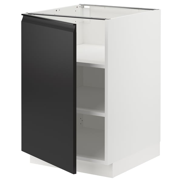 SEKTION Base cabinet with shelves, white/Upplöv matt anthracite, 21x24x30 "