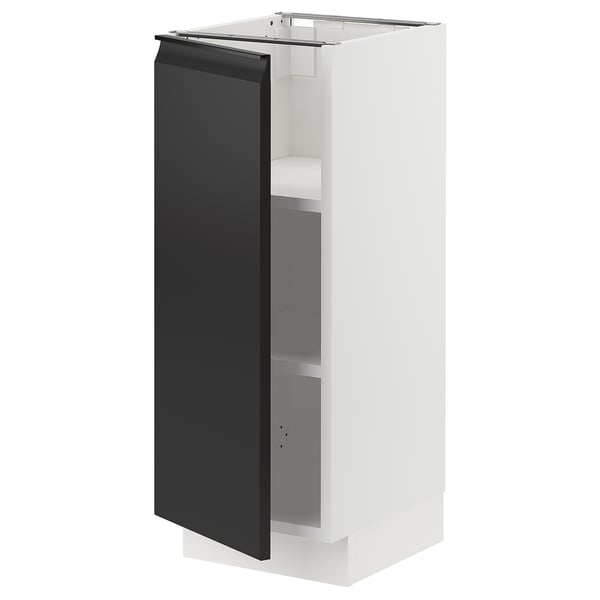 SEKTION Base cabinet with shelves, white/Upplöv matt anthracite, 12x15x30 "