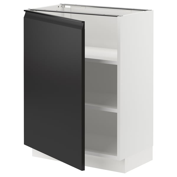 SEKTION Base cabinet with shelves, white/Upplöv matt anthracite, 24x15x30 "
