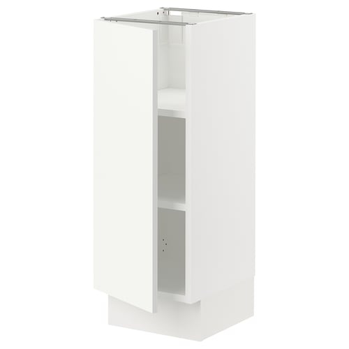 White SEKTION cabinet with adjustable shelves, minimalist design.