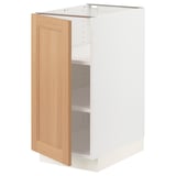 SEKTION Base cabinet with shelves, white/Vedhamn oak, 15x24x30 "