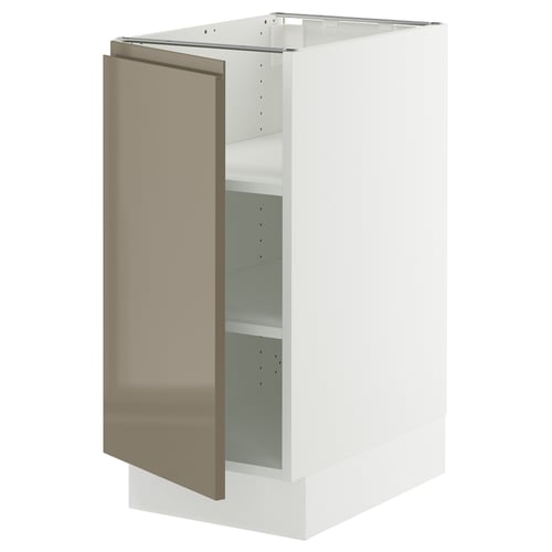 SEKTION white cabinet with dark grey-brown door, sleek design.