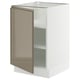 SEKTION Base cabinet with shelves, white/Voxtorp high-gloss dark grey-brown, 21x24x30 "