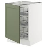 SEKTION Base cabinet with wire baskets, white/Axstad gray-green, 24x24x30 "