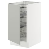 SEKTION Base cabinet with wire baskets, white/Havstorp light gray, 18x24x30 "