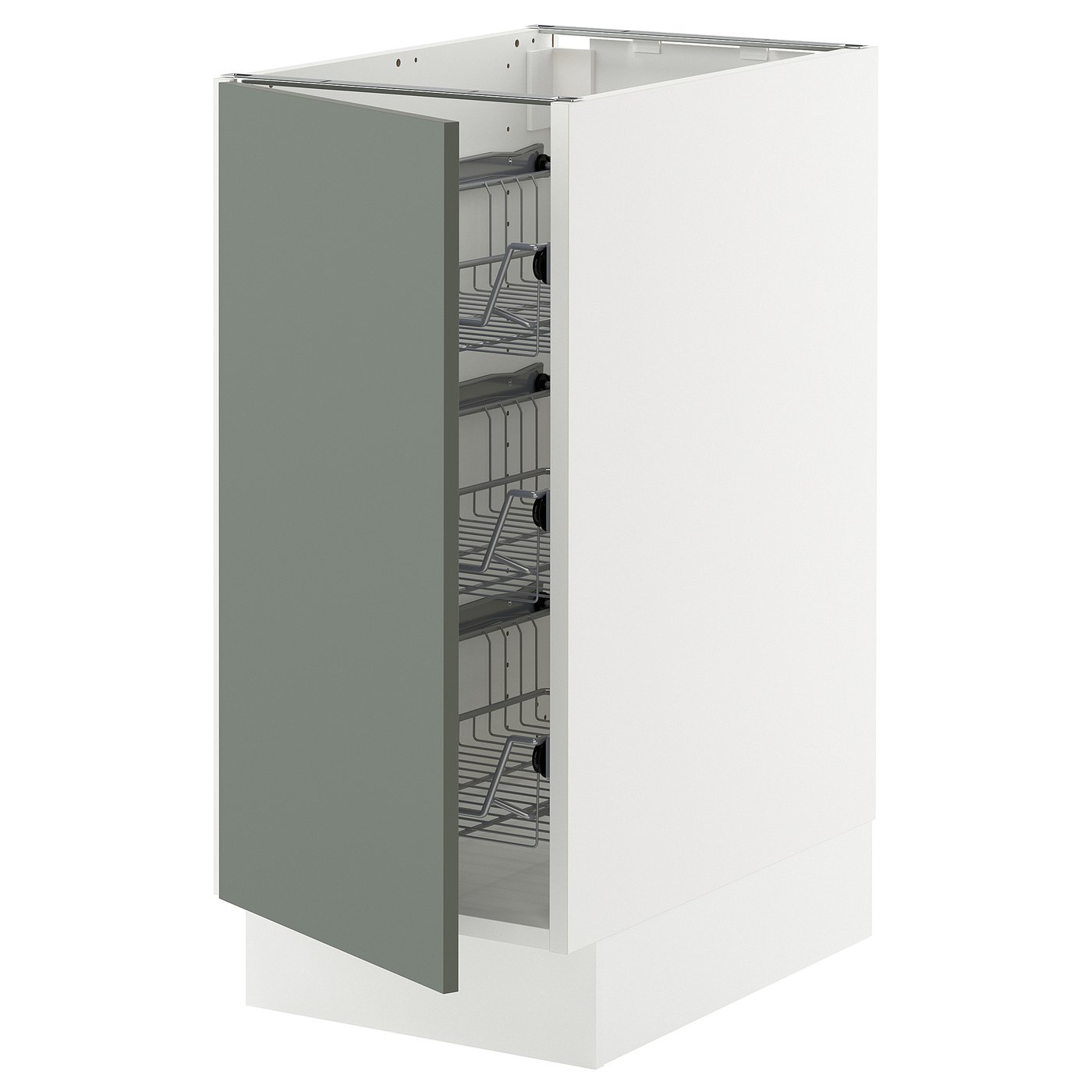 SEKTION base cabinet with wire baskets, white/Nickebo matt grey SEKTION base cabinet with wire baskets, white/Nickebo matt grey