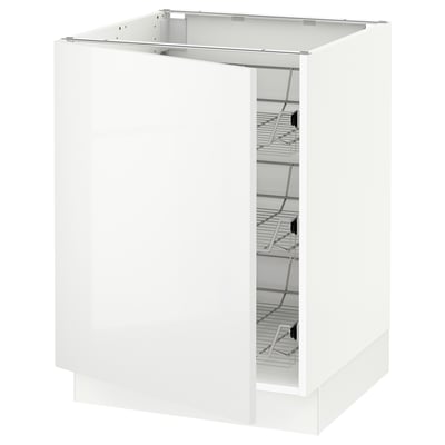 SEKTION Base cabinet with wire baskets, white/Ringhult white, 24x24x30 "