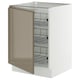 SEKTION Base cabinet with wire baskets, white/Voxtorp high-gloss dark grey-brown, 24x24x30 "