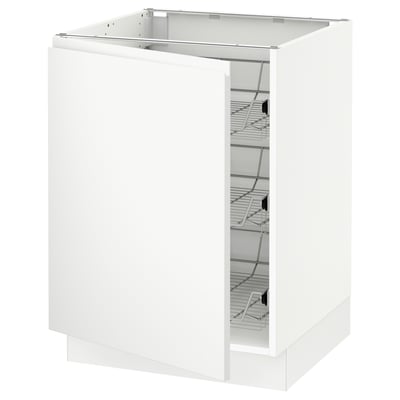SEKTION Base cabinet with wire baskets, white/Voxtorp matt white, 24x24x30 "