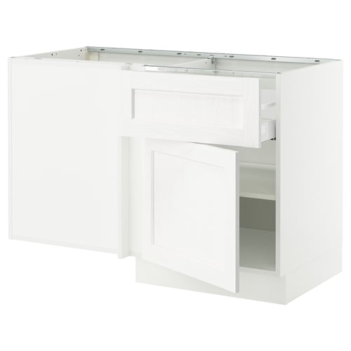 SEKTION white kitchen cabinet, rectangular, fiberboard & plastic.