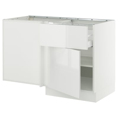SEKTION Corner base cab w drawer and shelf, white/Ringhult white, 50x24x30 "