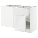SEKTION Corner base cab w drawer and shelf, white/Voxtorp matt white, 50x24x30 "
