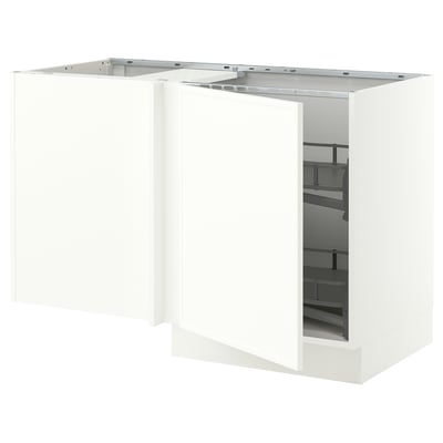 SEKTION Corner base cab w pull-out fitting, white/Aspudden matt white, 50x24x30 "