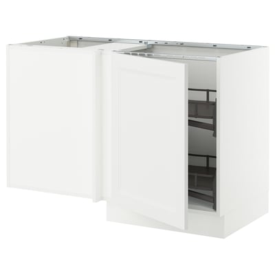 SEKTION Corner base cab w pull-out fitting, white/Axstad matt white, 50x24x30 "