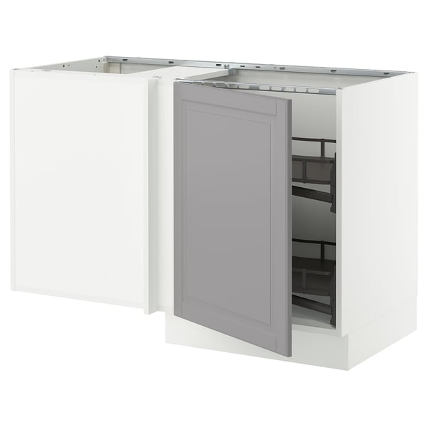 SEKTION Corner base cab w pull-out fitting, white/Bodbyn gray, 50x24x30 "