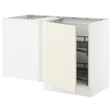 SEKTION Corner base cab w pull-out fitting, white/Bodbyn off-white, 50x24x30 "