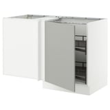 SEKTION Corner base cab w pull-out fitting, white/Havstorp light gray, 50x24x30 "