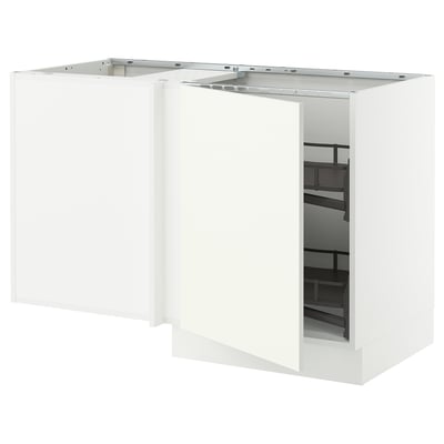 SEKTION Corner base cab w pull-out fitting, white/Vallstena white, 50x24x30 "