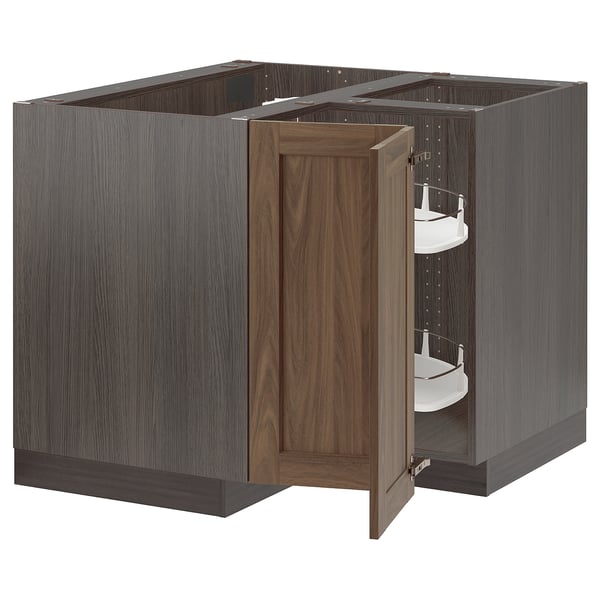 SEKTION Corner base with carousel, brown Enköping/brown walnut