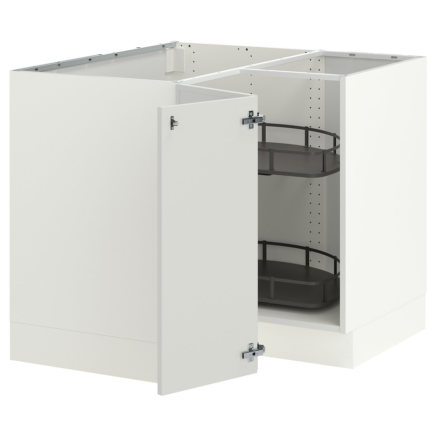 SEKTION corner base cabinet with carousel, white/Aspudden light gray ...
