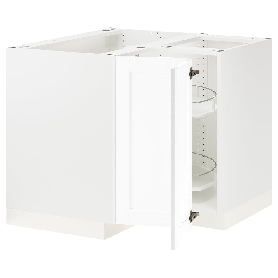 SEKTION corner base with carousel, white Enköping/white wood effect, 97x61x76 cm