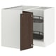 SEKTION Corner base cabinet with carousel, white/Sinarp brown, 38x24x30 "