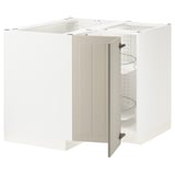 SEKTION Corner base cabinet with carousel, white/Stensund beige, 38x24x30 "