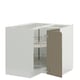SEKTION Corner base cabinet with carousel, white/Voxtorp high-gloss dark grey-brown, 38x24x30 "