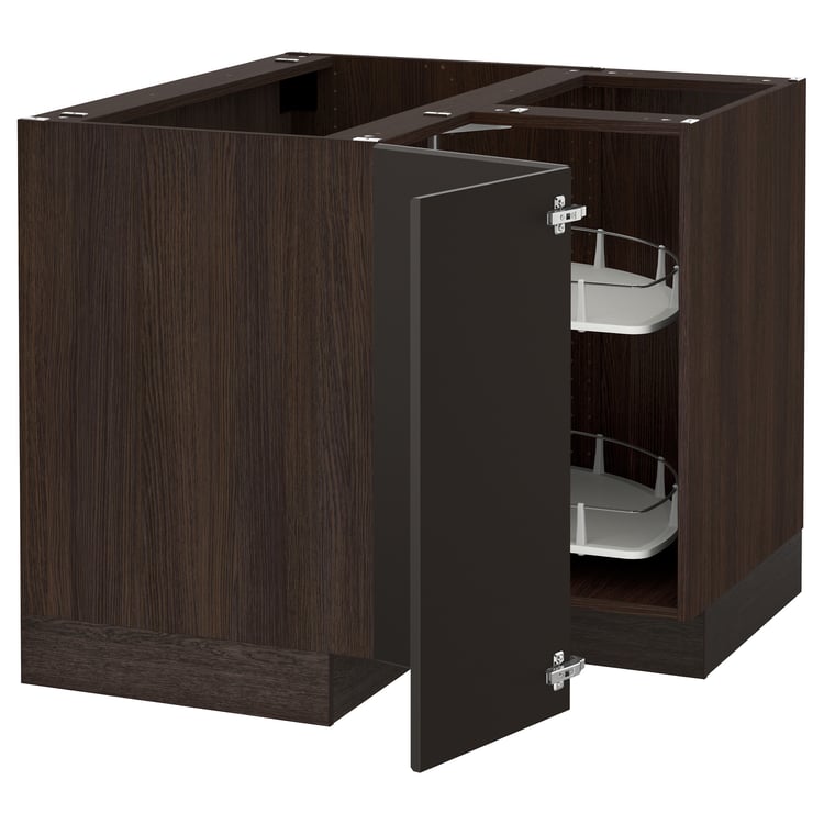 SEKTION Corner base cabinet with carousel - brown ...