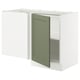 SEKTION Corner base cabinet with shelf, white/Axstad gray-green, 47x24x30 "